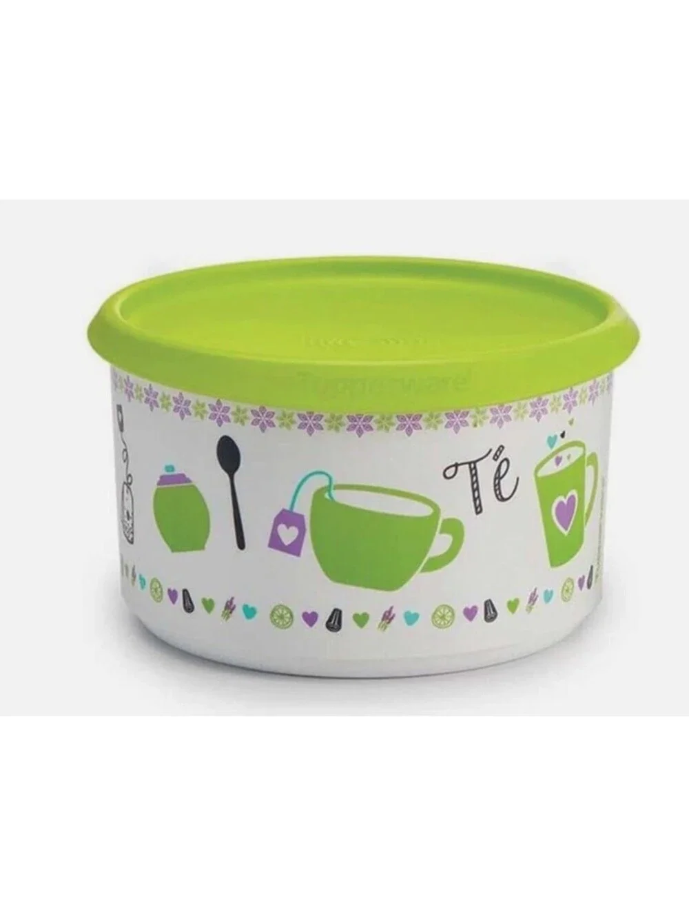 New Tupperware Tea Canister 1.5 Qt Green Té One Touch Storage Container
